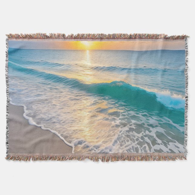 Beach Sunset  Throw Blanket (Front)