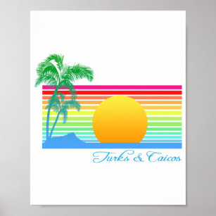 Beach Sunset Turks Caicos Poster