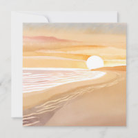 Beach Sunset Watercolor | Beautiful Yellow
