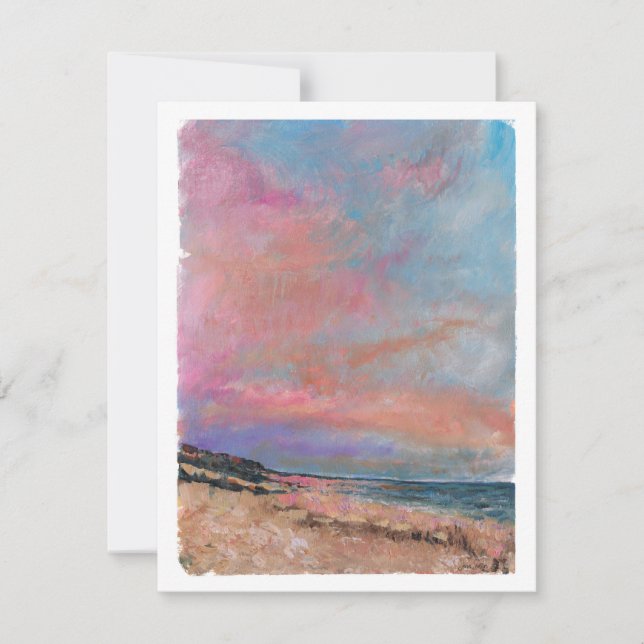 Beach Sunset Watercolor Note (Front)
