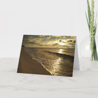 Beach Sunset Waves - Blank Inside Holiday Card