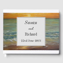 Beach sunset wedding Guest Book