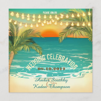 Beach Sunset Wedding Invitation