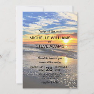 Beach Sunset Wedding Invitation