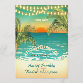 Beach Sunset Wedding Invitation