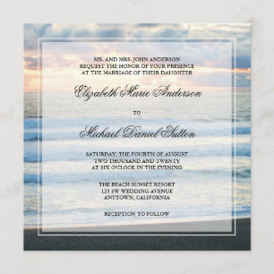Beach Sunset Wedding Invitations