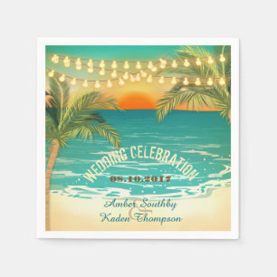 Beach Sunset Wedding Napkins