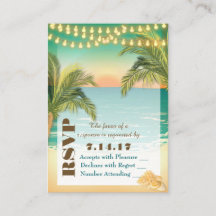 Beach Sunset Wedding RSVP