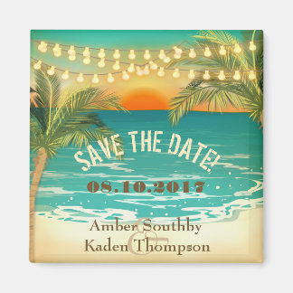 Beach Sunset Wedding Save the Date Magnet