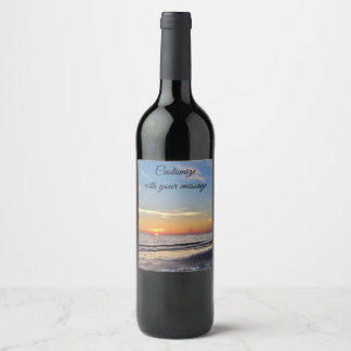 Beach Sunset Wine Label