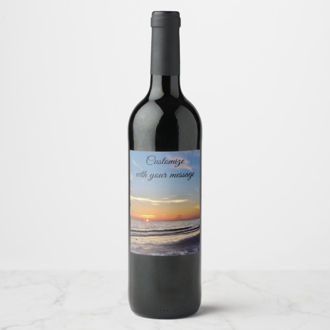 Beach Sunset Wine Label (Front)