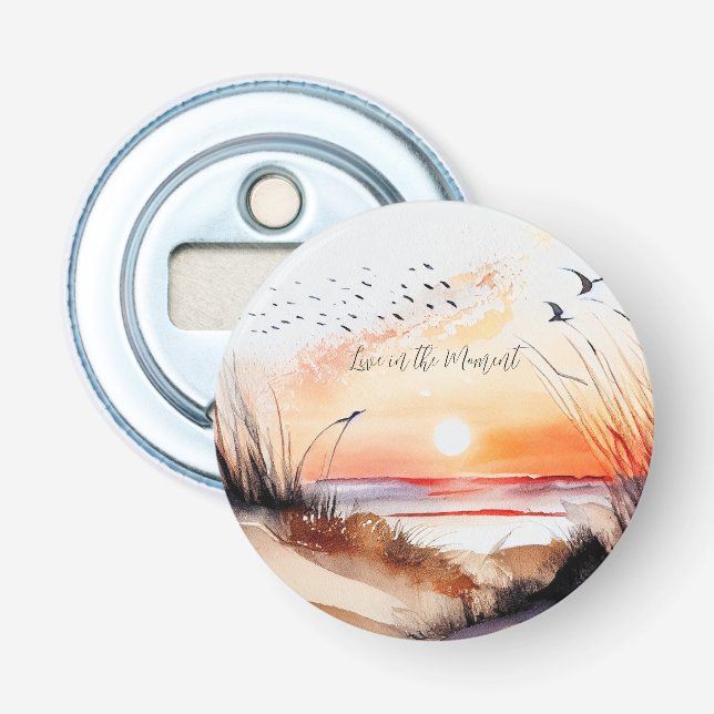 Beach Sunset with Birds Bottle Opener (Front)
