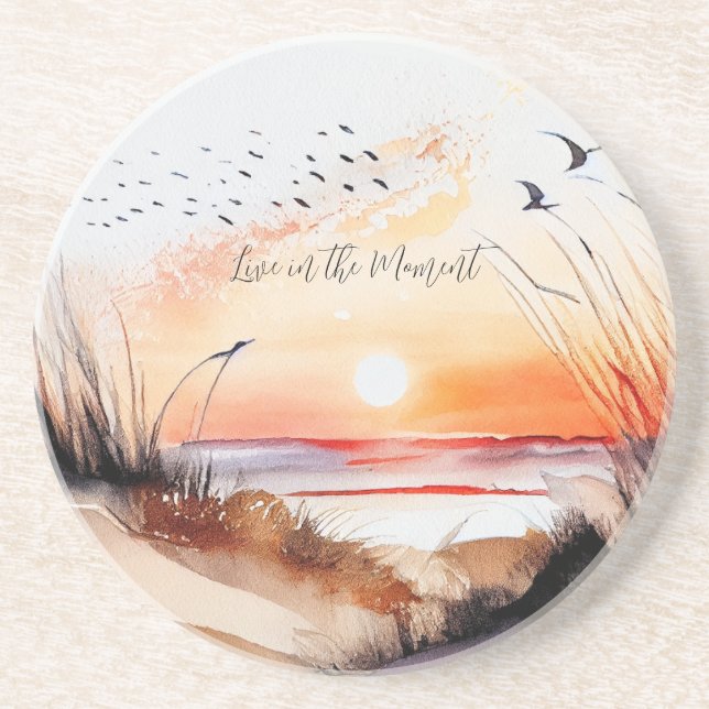 Beach Sunset with Birds Coaster (Front)