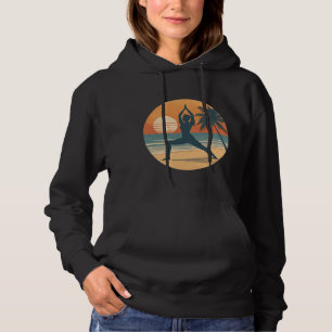 Beach Sunset Yoga Silhouette Coastal Yogi Life Hoodie