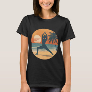 Beach Sunset Yoga Silhouette   Coastal Yogi Life T-Shirt