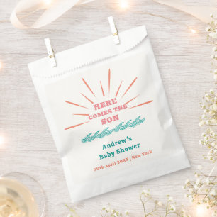 Beach Sunshine Here Comes The Son Baby Shower Favour Bags