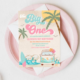 Beach Surf 1st Birthday Invitation