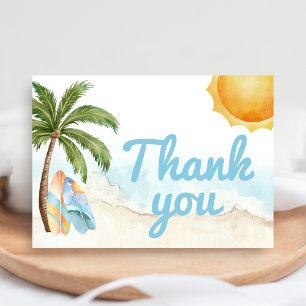 Beach Surf Baby on Board Baby Shower Thank You Card