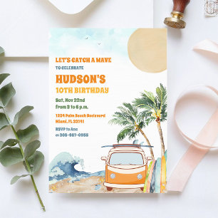 Beach Surf Birthday Party Invitation