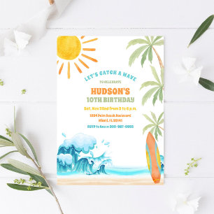 Beach Surf Birthday Party Invitation