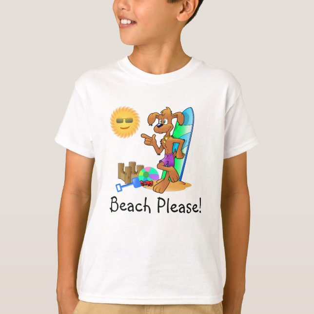 Beach surf dog on the beach T-Shirt (Front)