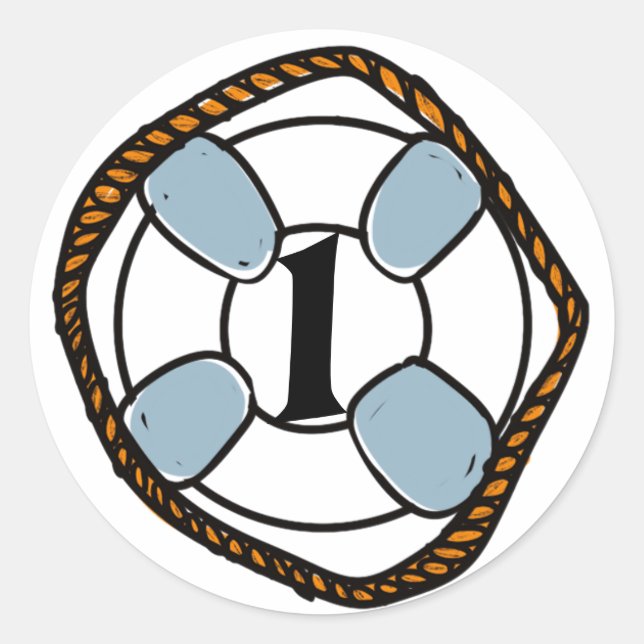 Beach Surf First Birthday  Classic Round Sticker (Front)