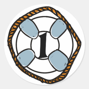 Beach Surf First Birthday Classic Round Sticker