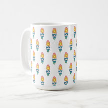 Beach Surfboard Pattern Mug