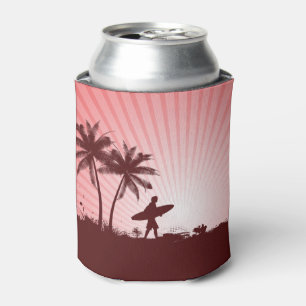 Beach Surfer custom monogram can cooler