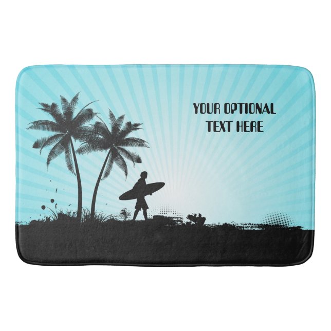 Beach Surfer custom text bath mats (Front)