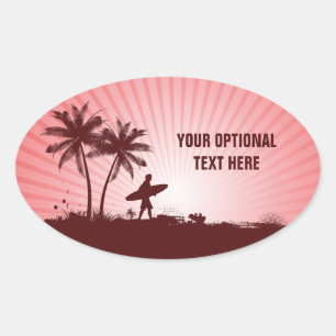 Beach Surfer custom text stickers