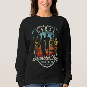 Beach Surfing Kauai Surf Vintage Retro Surfers Sweatshirt