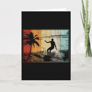 Beach Surfing Surfboard Vintage Retro Surfboarder Card