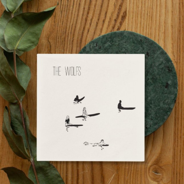 Beach Surfing Wedding Cocktail Napkin (Creator Uploaded)