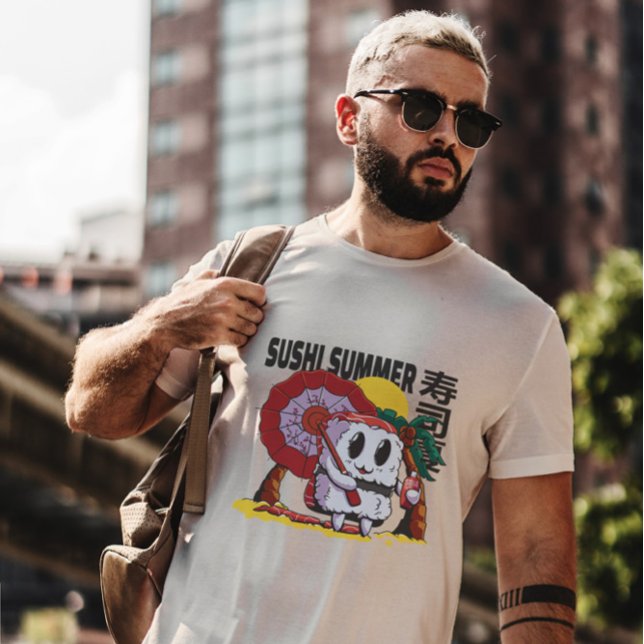 Beach Sushi Cartoon Food   T-Shirt (Creator Uploaded)