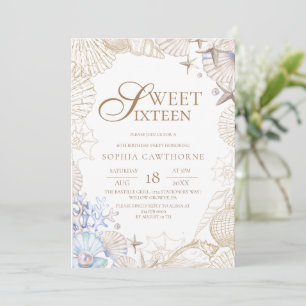 Beach Sweet Sixteen⎮Sea 16th Birthday Invitation