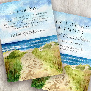 Beach Sympathy Funeral Thank You Card