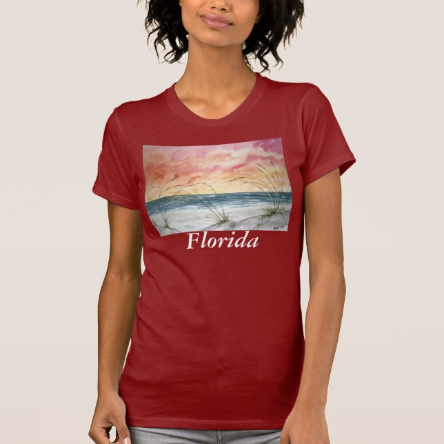 beach t shirt ladies red, Florida (Front)