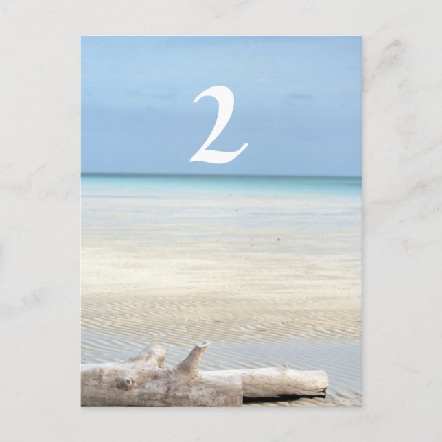 Beach Table Number Wedding Postcard (Front)