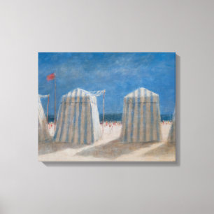 Beach Tents Brittany 2012 Canvas Print