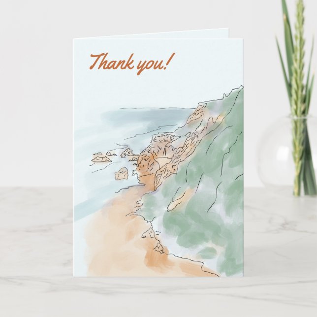 Beach Thank You Cards.  Card (Front)
