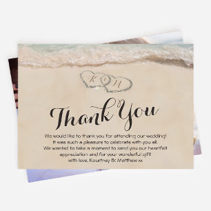 Beach Thank You Note   Photo Wedding Card