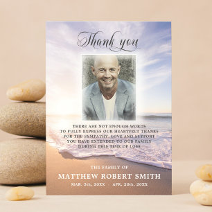 Beach Thank You Sympathy Funeral Memorial PHOTO Card