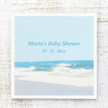 Beach Theme Baby Shower Napkin Ocean Seascape