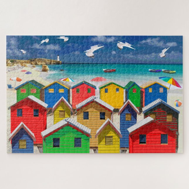 Beach Theme Beach Hut Jigsaw Puzzle (Horizontal)