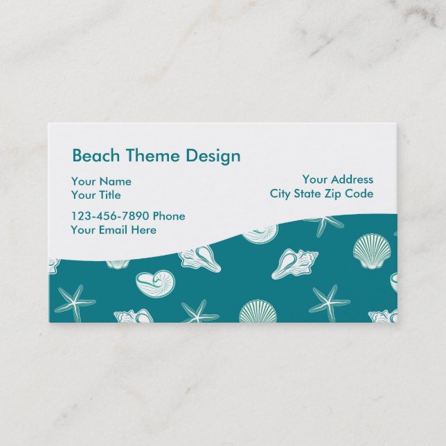 Beach Theme Business Card (Front)