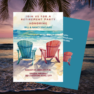 Beach Theme Casual Fun Retirement Party  Invitation