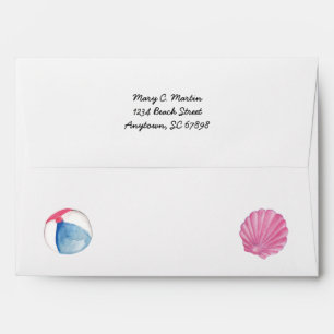 Beach Theme Custom with Return Address Envelope