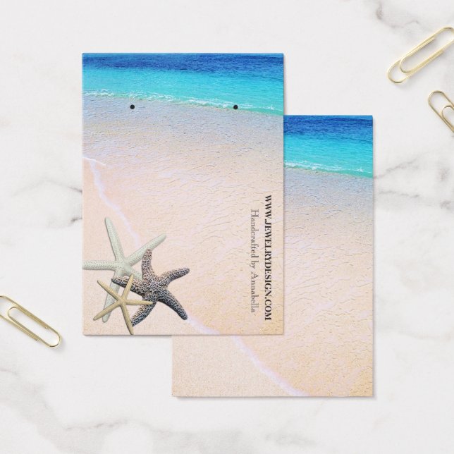 Beach Theme Earring Holder Custom Jewellery Card (Office)