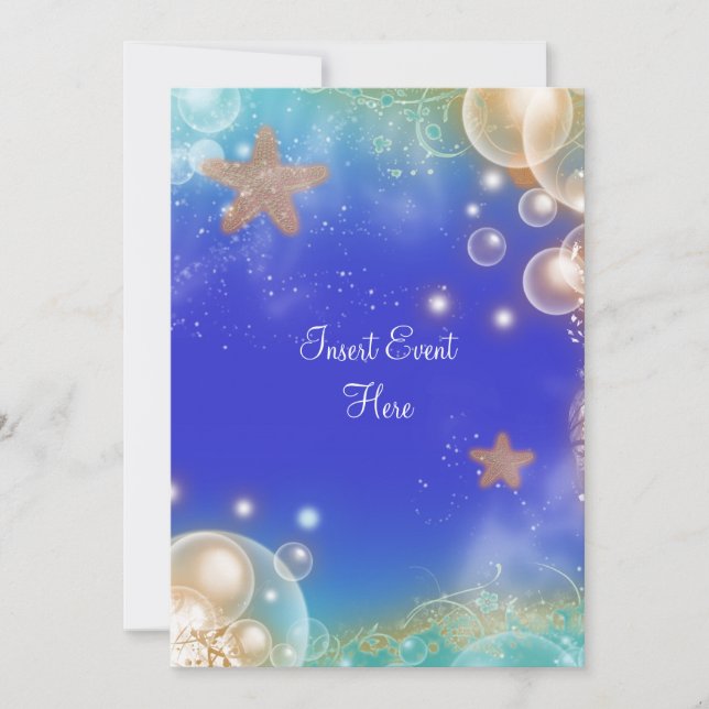 "Beach theme" elegant wedding engagement birthday Invitation (Front)